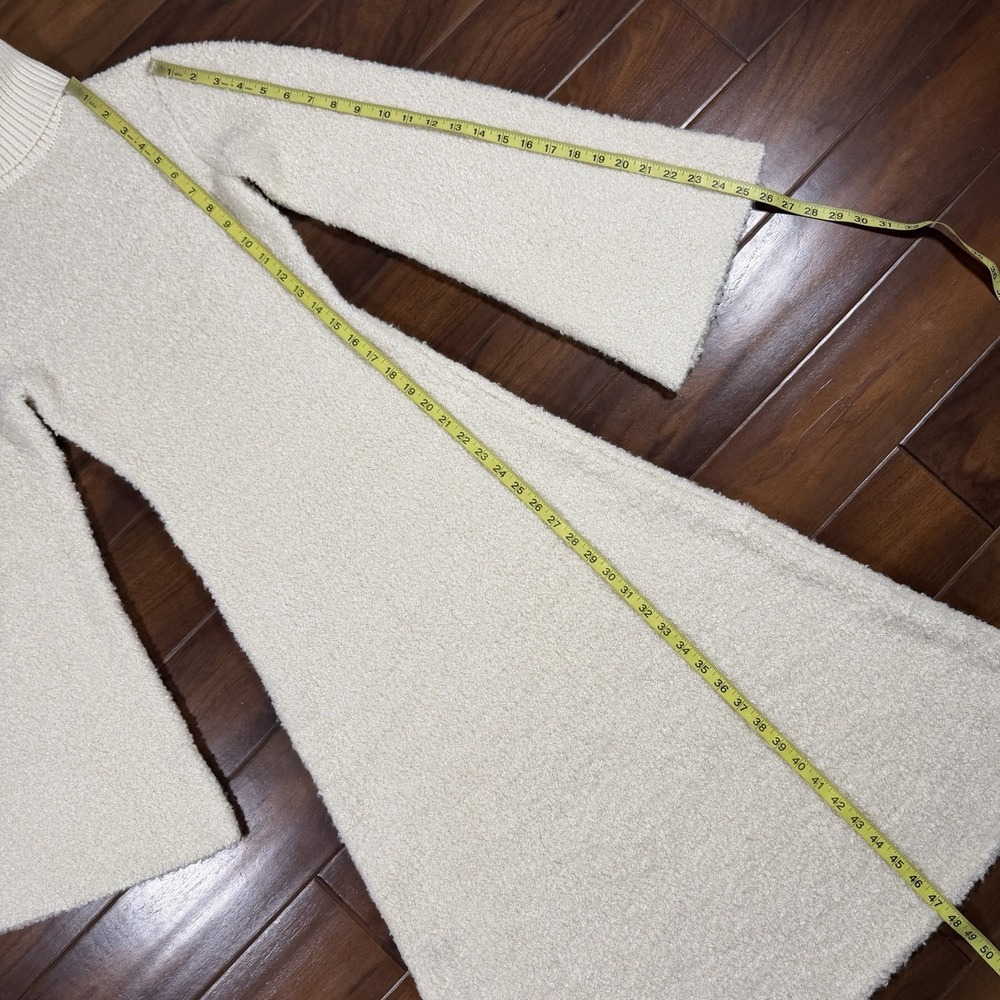 GRLFRND Size XS Ivory Maeko Boucle Thick Knit Midi Sweater Dress Bell Sleeve - Picture 5 of 10